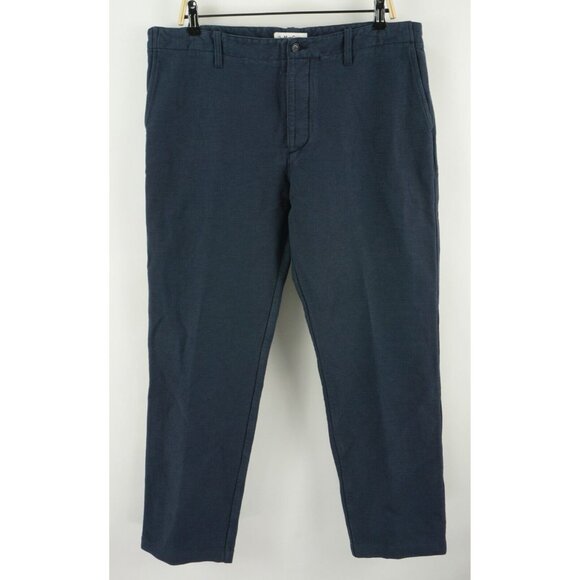 You Must Create YMC Men's 36 x 30 Blue Cotton Linen Woven Textured Chino Pants - Picture 1 of 10